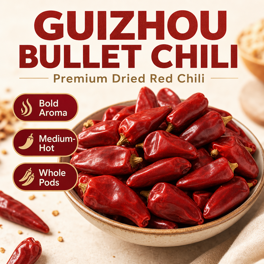 Guizhou Bullet Chili Peppers – Whole Dried Hot Chili Pods, Authentic Chinese Spice for Sichuan Cooking