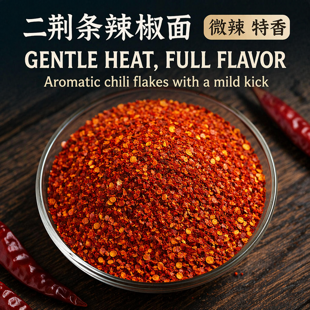 Er Jing Tiao Dried Chili Powder – Premium Ground Sichuan Red Chili, Mild Heat & Rich Aroma for Chili Oil, Doubanjiang & Chinese Cooking