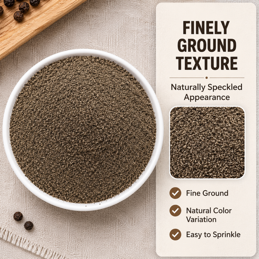Vietnamese Black Pepper Powder – Premium Ground Phu Quoc Black Pepper, Bold & Pungent Spice for Cooking, Marinades & Everyday Seasoning