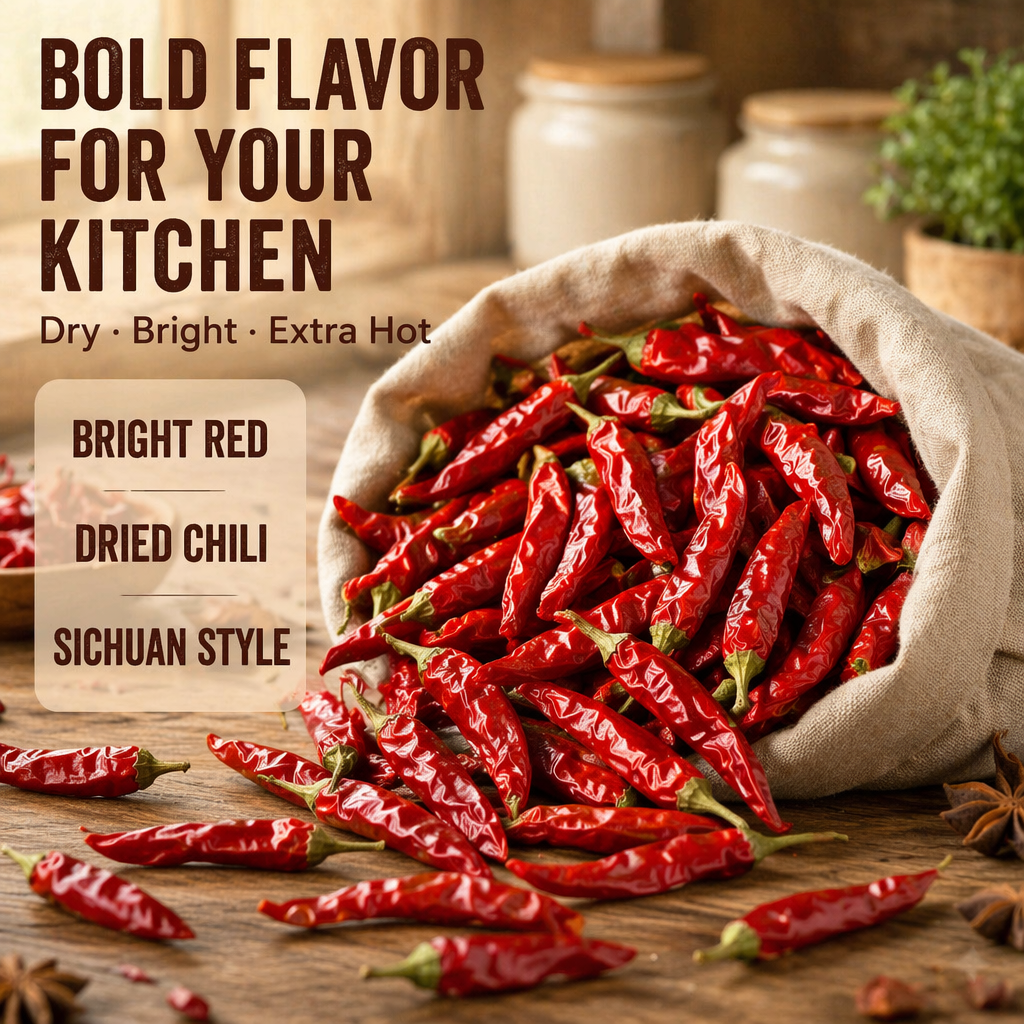 Facing Heaven Chili Peppers – Whole Dried Chao Tian Jiao, Extra Hot Chinese Chili for Chili Oil, Hot Sauce & Spice Lovers