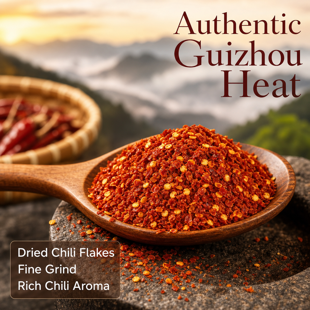 Guizhou Bullet Chili Powder – Premium Ground Zi Dan Tou Hot Chili, Fiery Chinese Red Pepper for Chili Oil, Sichuan Cooking & Spice Blends