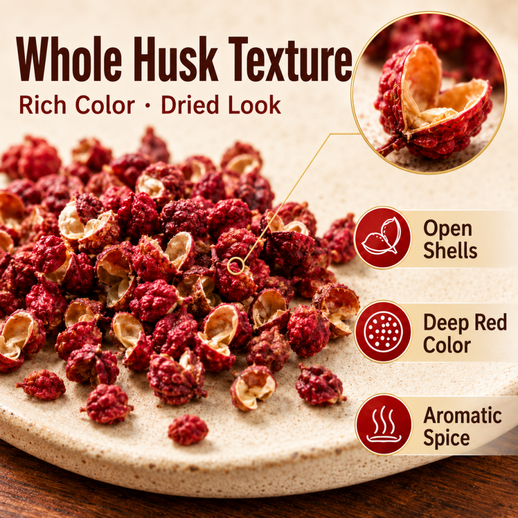 Hanyuan Sichuan Peppercorns – Whole Red Szechuan Pepper, Numbing Spice for Authentic Chinese Cooking