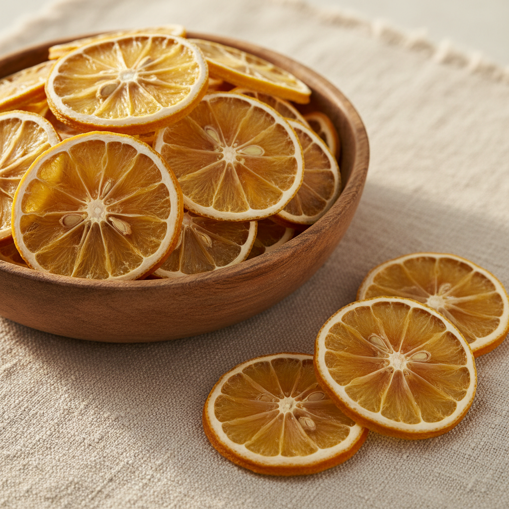 Premium Dried Lemon Slices – Dehydrated Lemon Wheels for Tea & Cocktails