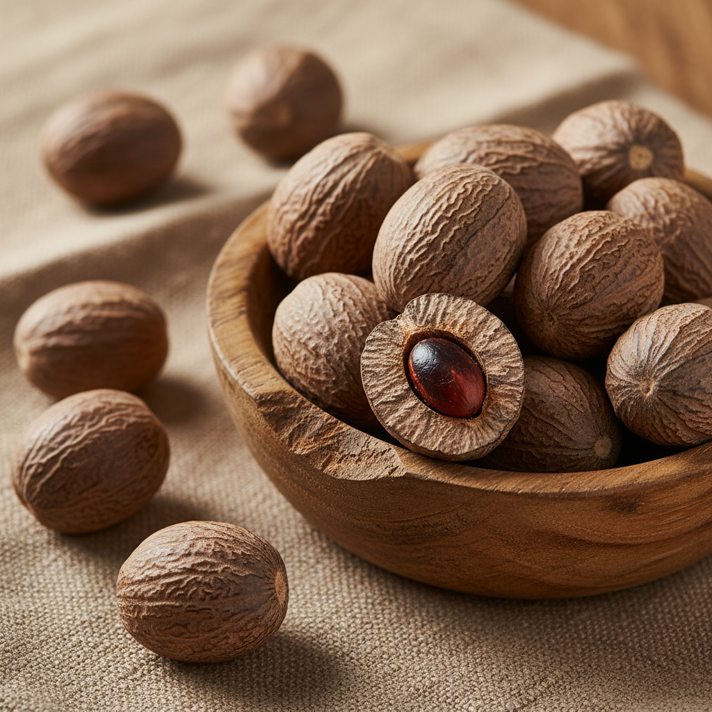 Whole Nutmeg Rou Kou – Premium Dried Aromatic Spice for Braising & Baking